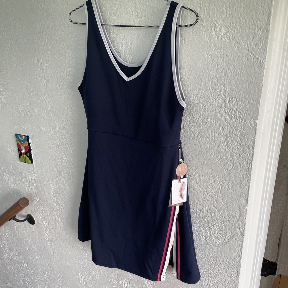 Jessica Simpson Active Dress Shorts Set sz M Blue Tennis Core Fitness‎ Chic NWT